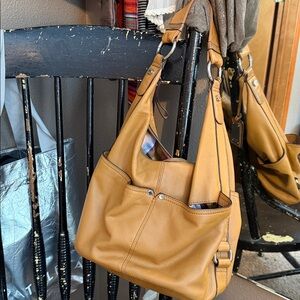 Butterscotch Tignanello all leather hobo bag